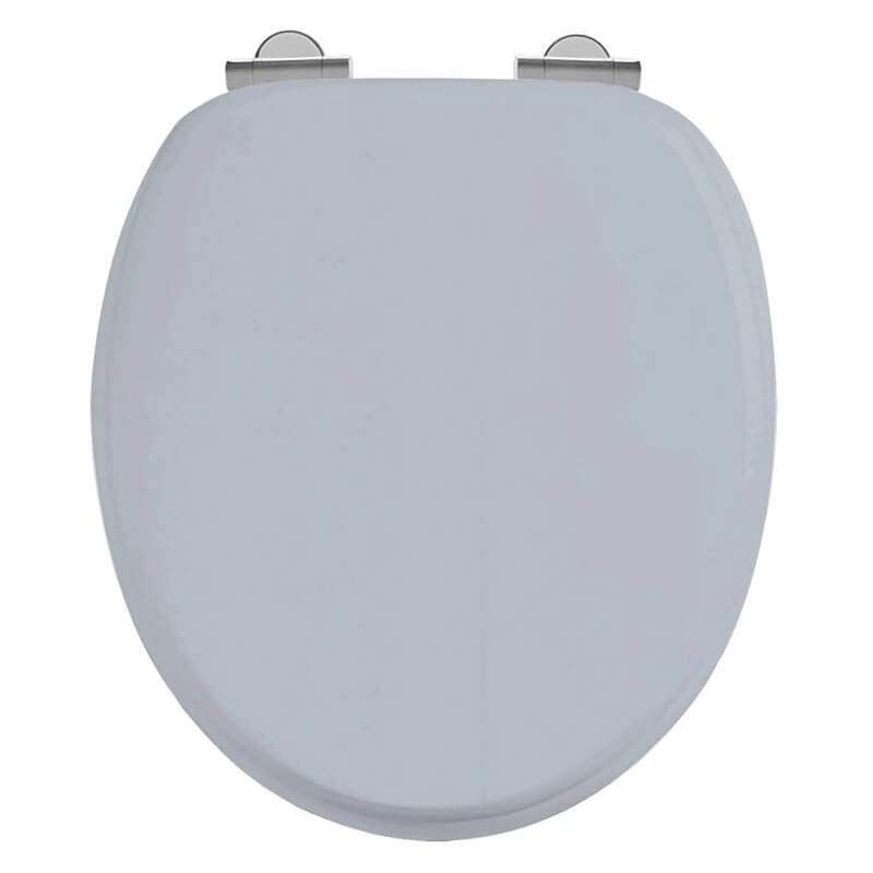 Burlington Grey Soft Close Toilet Seat with Chrome Hinges - S46 - TAP 'N' SHOWER