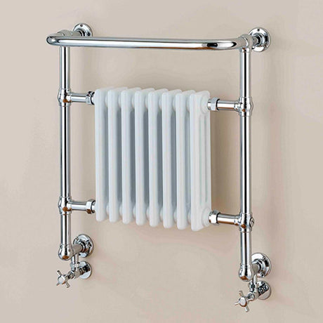 Supplies4Heat Boleyn 740mm Height x 675mm Width White/Chrome Radiator Heated Towel Rail - BOLE746708