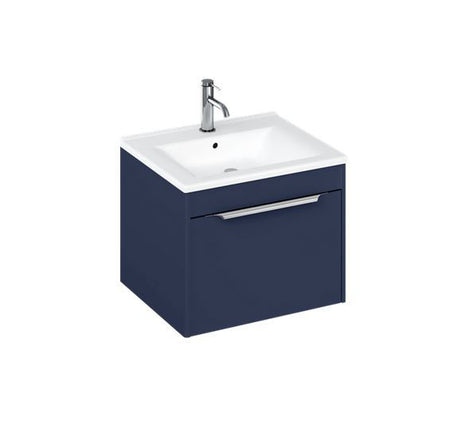 Britton Shoreditch One Drawer Wall Hung Vanity Unit 550mm - Matt Blue - S55SDB - TAP 'N' SHOWER
