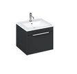 Britton Shoreditch One Drawer Wall Hung Vanity Unit 550mm - Matt Grey - S55SDG - TAP 'N' SHOWER