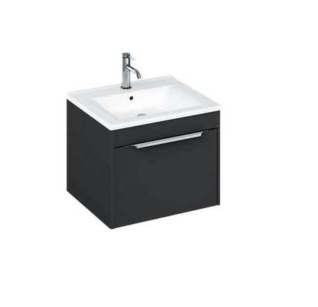 Britton Shoreditch One Drawer Wall Hung Vanity Unit 550mm - Matt Grey - S55SDG - TAP 'N' SHOWER