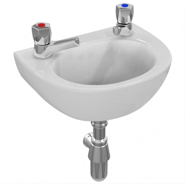 Armitage Shanks Sandringham 21 2 Tap Holes Countertop Basin 350mm - White - S815001 - TAP 'N' SHOWER