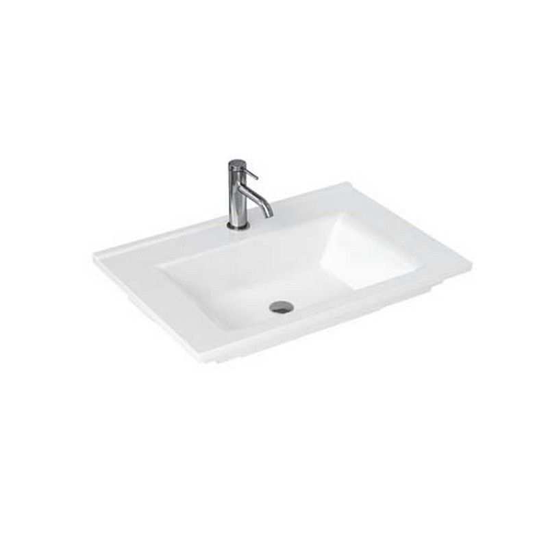 Britton Shoreditch Square One Tap Hole White Basin 650 x 165 x 450mm - SHR.010 - TAP 'N' SHOWER