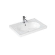 Britton Shoreditch white vitreous china basin with one tap hole and overflow, 650 x 165 x 450mm
