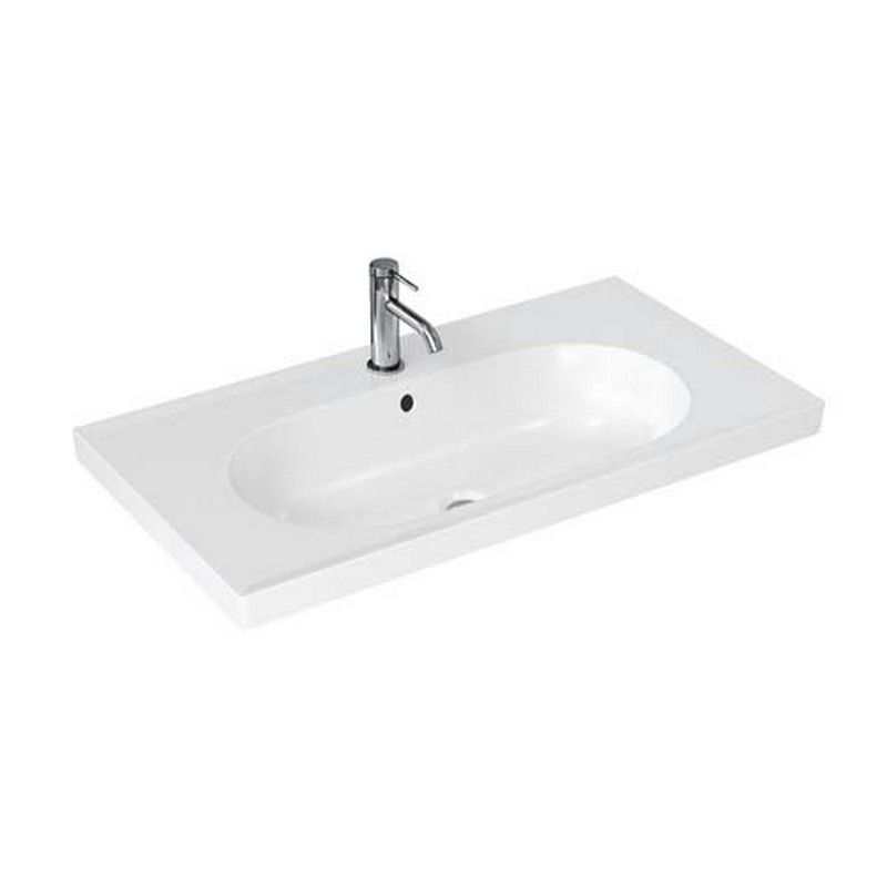Britton Shoreditch Round One Tap Hole White Basin 850 x 165 x 450mm - SHR.014 - TAP 'N' SHOWER