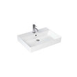 Britton Shoreditch white rectangular basin with one tap hole and overflow, 600 x 150 x 455mm size