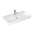 Britton Shoreditch one tap hole white ceramic basin with overflow, designed for Shoreditch basin frame, 850x160x455mm.