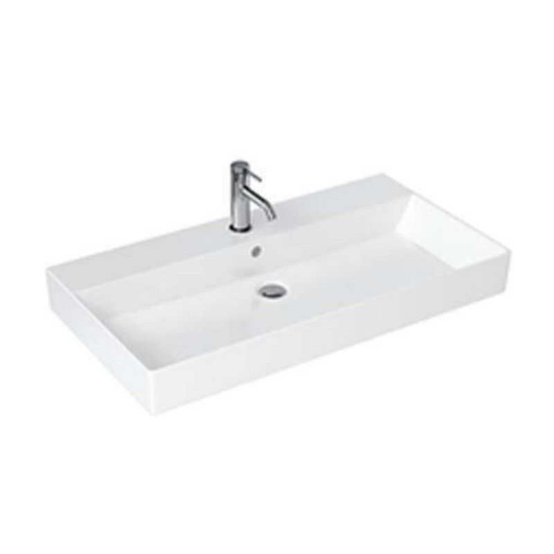 Britton Shoreditch One Tap Hole White Basin 850 x 160 x 455mm - For Use With Shoreditch Basin Frame - SHR.018 - TAP 'N' SHOWER
