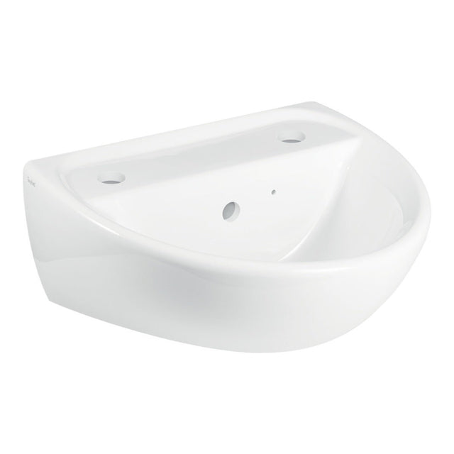 Twyford Sola 2 Tap Washbasin 400×345 - White - SA4112WH - TAP 'N' SHOWER