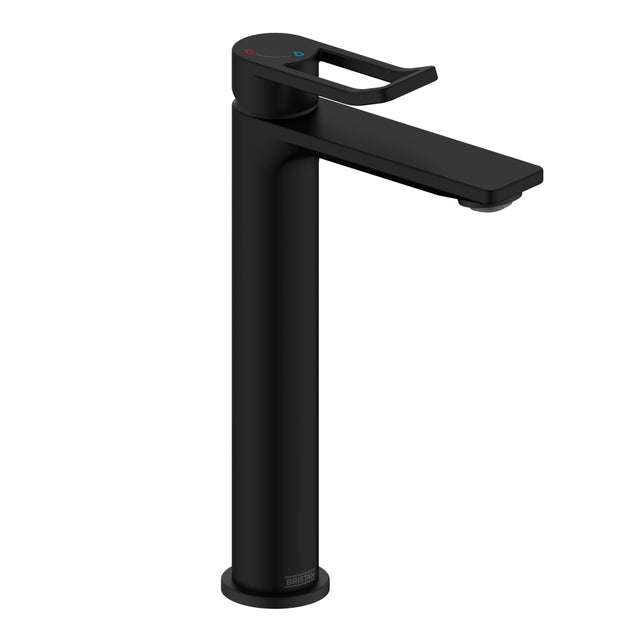 Bristan Saffron Eco Start Tall Basin Mixer with Clicker Waste - Black - SAF ES TLBAS BLK - TAP 'N' SHOWER