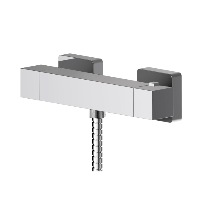 Nuie Sanford Bottom Outlet Square Thermostatic Bar Shower Valve - Chrome - SAN503 - TAP 'N' SHOWER