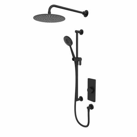 Tavistock Axiom Dual Function Shower System With Riser Kit And Overhead Shower - Black - SAX2762 - TAP 'N' SHOWER