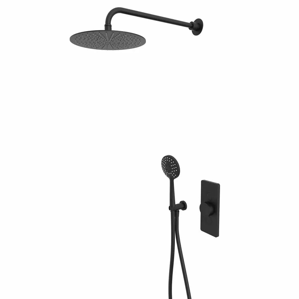 Tavistock Axiom Dual Function Shower System With Handset and Holder And Overhead Shower - Black - SAX2763 - TAP 'N' SHOWER