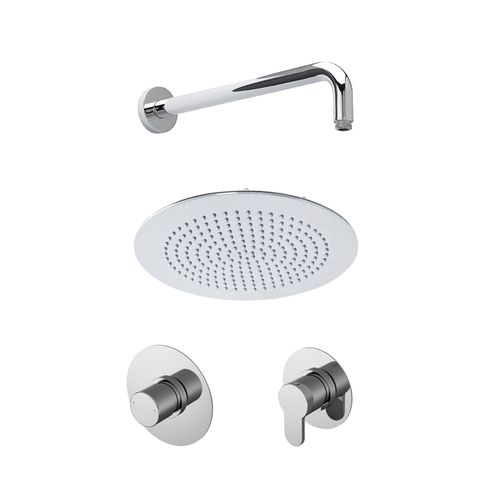 Nuie Arvan Thermostatic Fixed Head and Stop Tap Concealed Mixer Shower - SBR124ST1 - TAP 'N' SHOWER