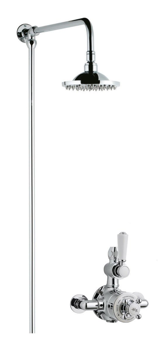 Launde Abbey Launde Abbey Twin Exposed Valve & Rigid Riser Kit - Chrome - TAP 'N' SHOWER