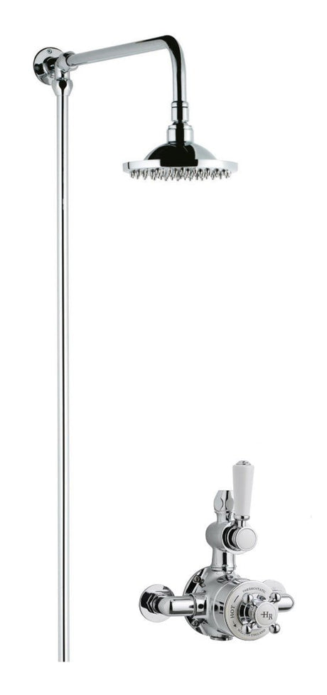 Launde Abbey Launde Abbey Twin Exposed Valve & Rigid Riser Kit - Chrome - TAP 'N' SHOWER