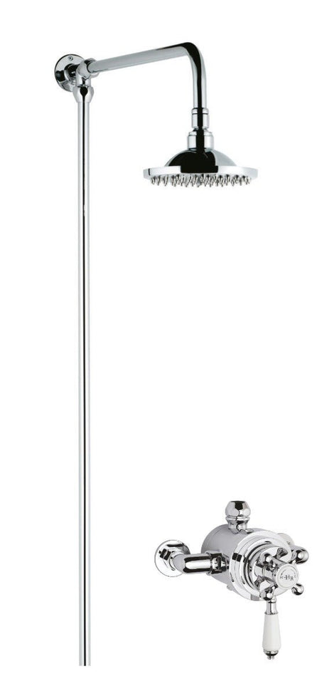 Launde Abbey Dual Exposed Valve and Rigid Riser Kit - Chrome - TAP 'N' SHOWER
