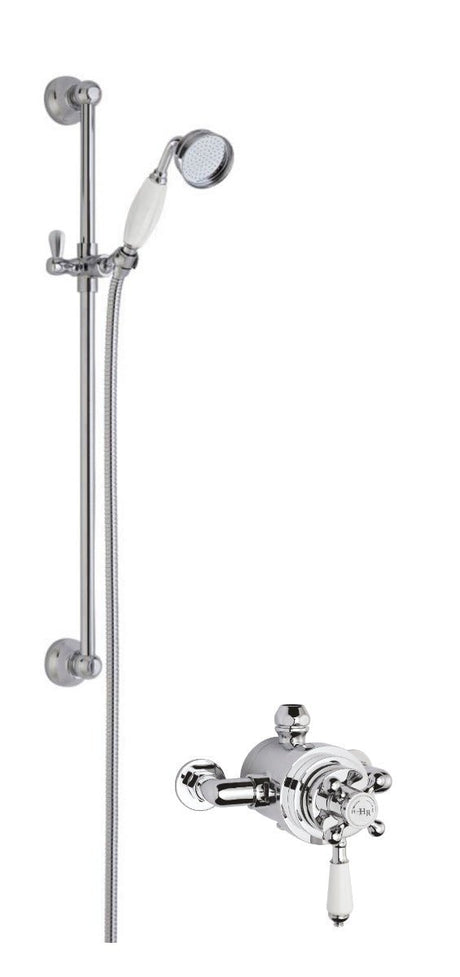 Launde Abbey Dual Exposed Valve & Slide Rail Kit - Chrome - TAP 'N' SHOWER