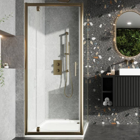 Scudo Shower Enclosure Extension Piece 1900mm - Brushed Brass - SCUDEXT - BB - TAP 'N' SHOWER