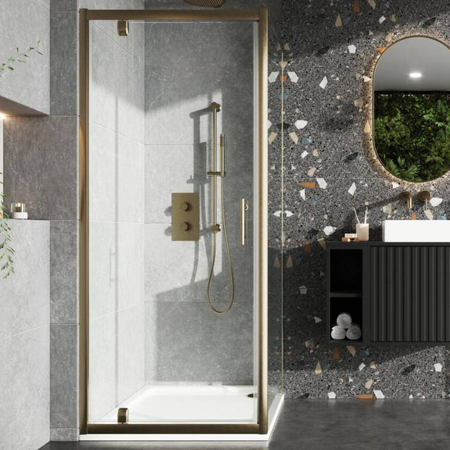 Scudo Shower Enclosure Extension Piece 1900mm - Brushed Brass - SCUDEXT - BB - TAP 'N' SHOWER