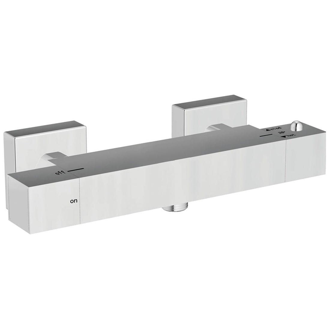 Scudo Square Exposed Bar Shower Valve - Chrome - BARVALVE001L - TAP 'N' SHOWER
