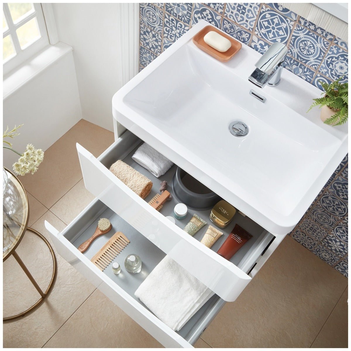 Scudo 1TH Bella Basin 500mm - Gloss White - BELLA - 500BASIN - TAP 'N' SHOWER