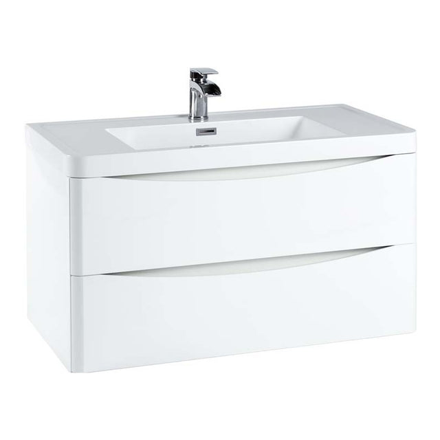 Scudo 900mm Bella Basin Only - Gloss White - BELLA - 900BASIN - TAP 'N' SHOWER