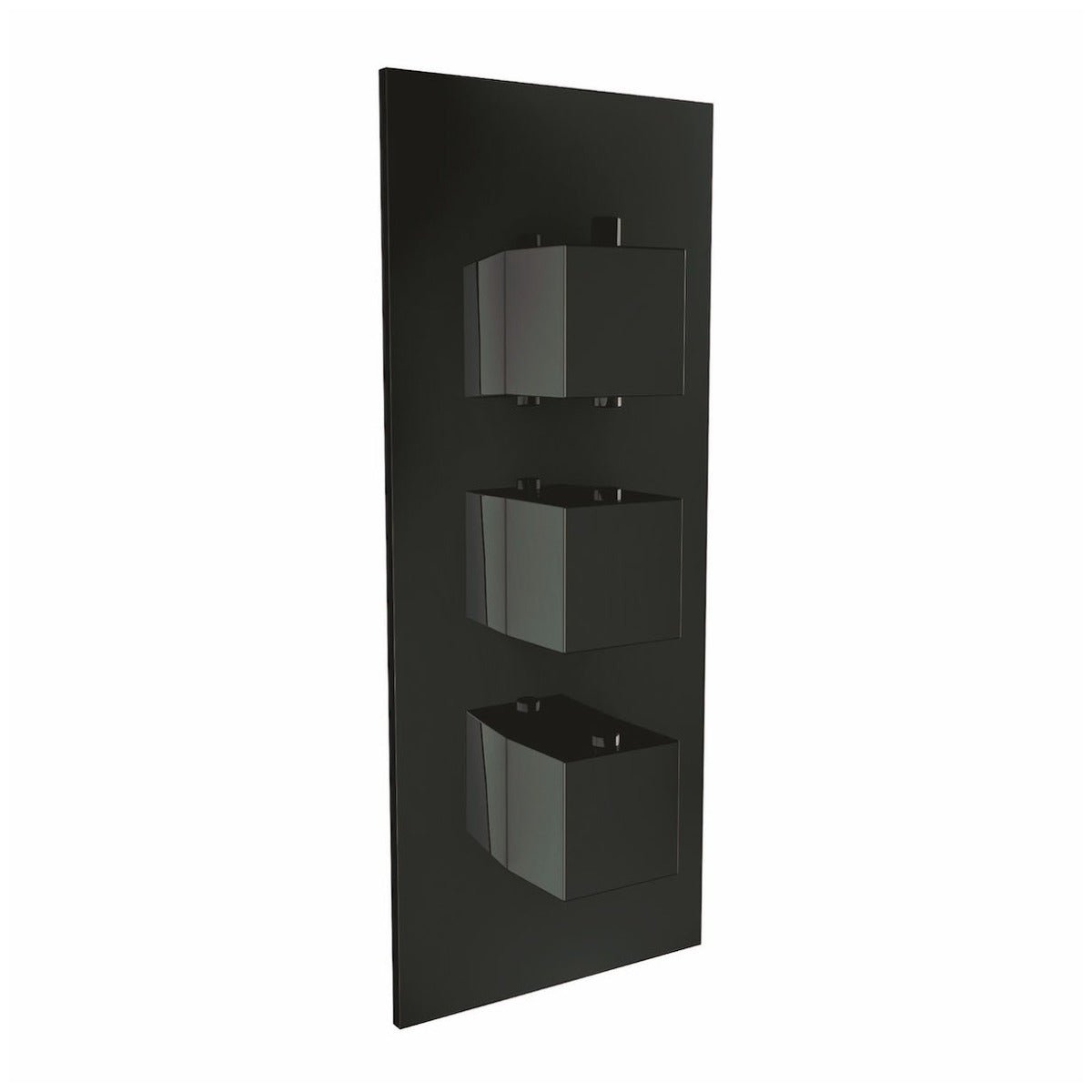 Scudo Triple Square Handle 2 Outlet Concealed Shower Valve - Black - BLACK002ORBL - TAP 'N' SHOWER