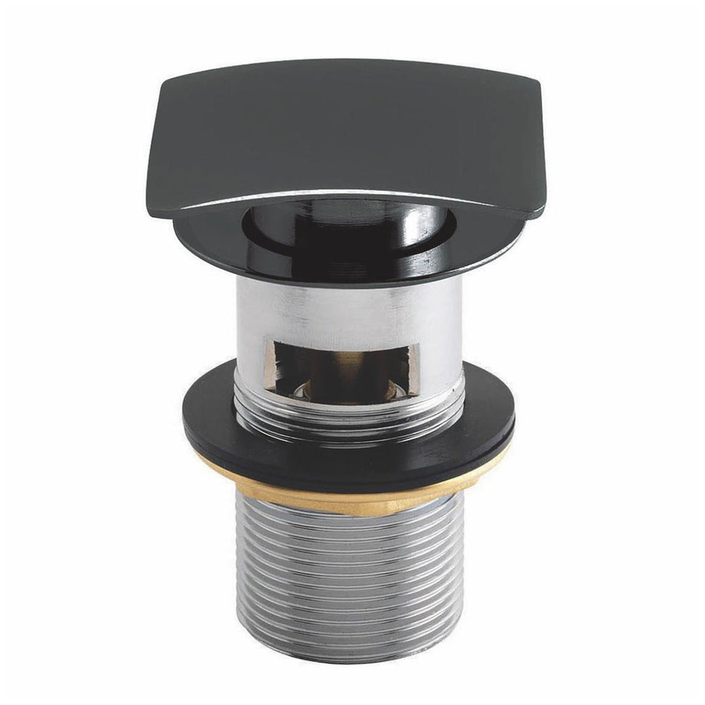 Scudo Square Slotted Sprung Basin Waste - Black - BLACK094 - TAP 'N' SHOWER