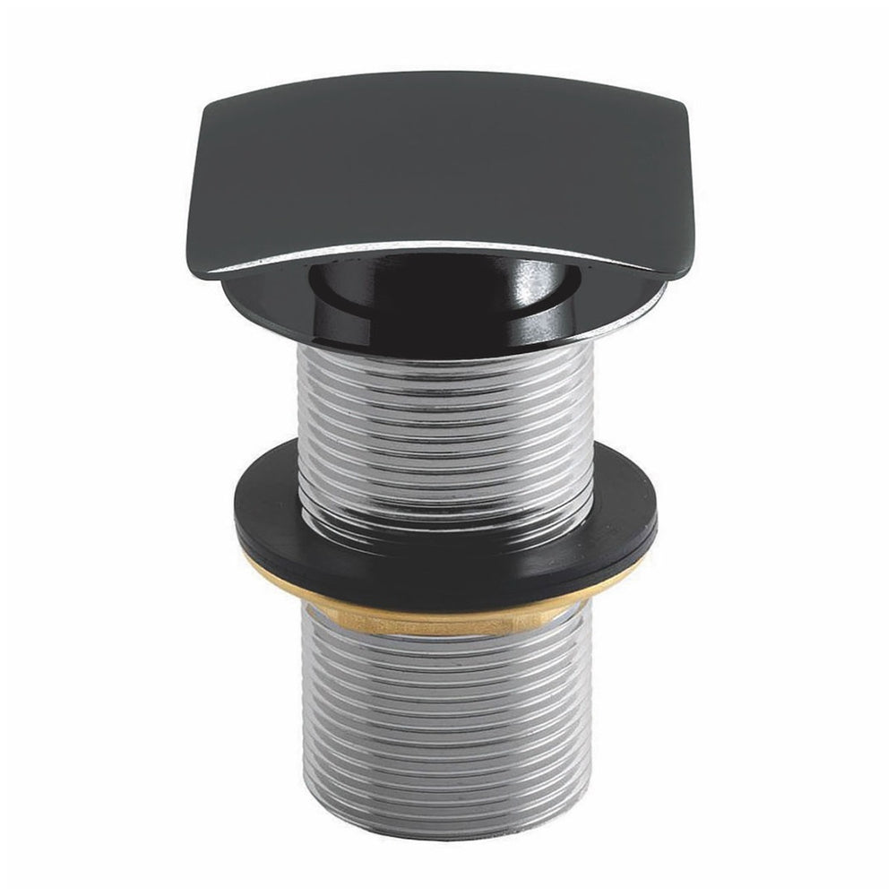 Scudo Square Unslotted Sprung Basin Waste - Black - BLACK095 - TAP 'N' SHOWER