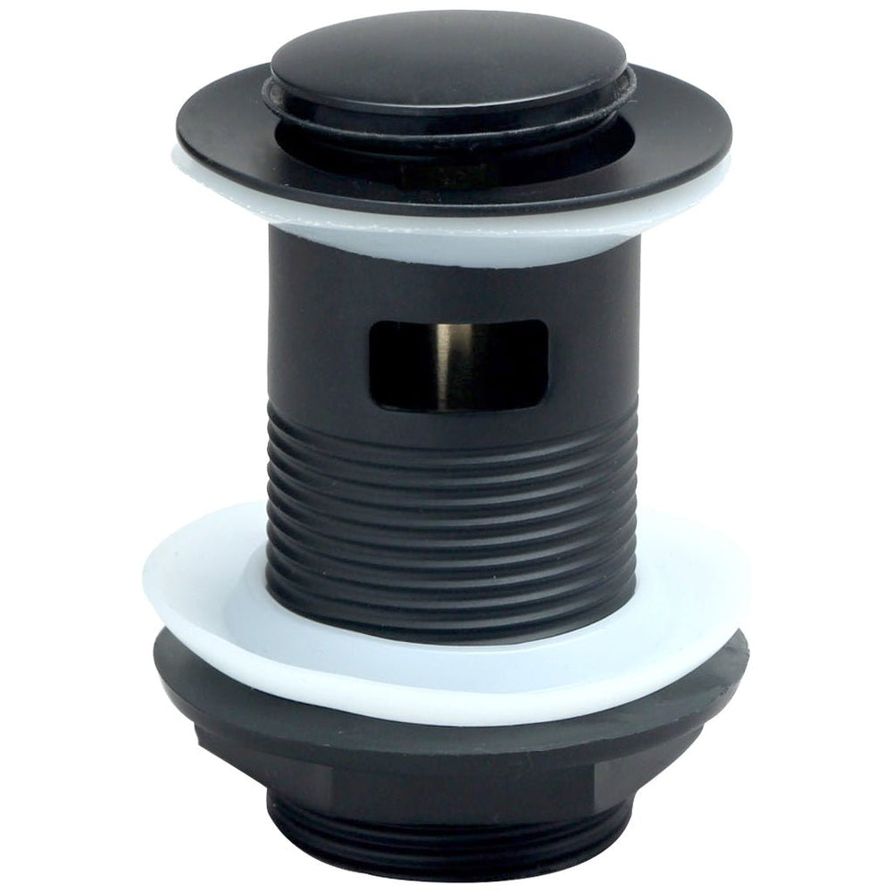 Scudo Round Slotted Sprung Basin Waste - Black - BLACK098 - TAP 'N' SHOWER