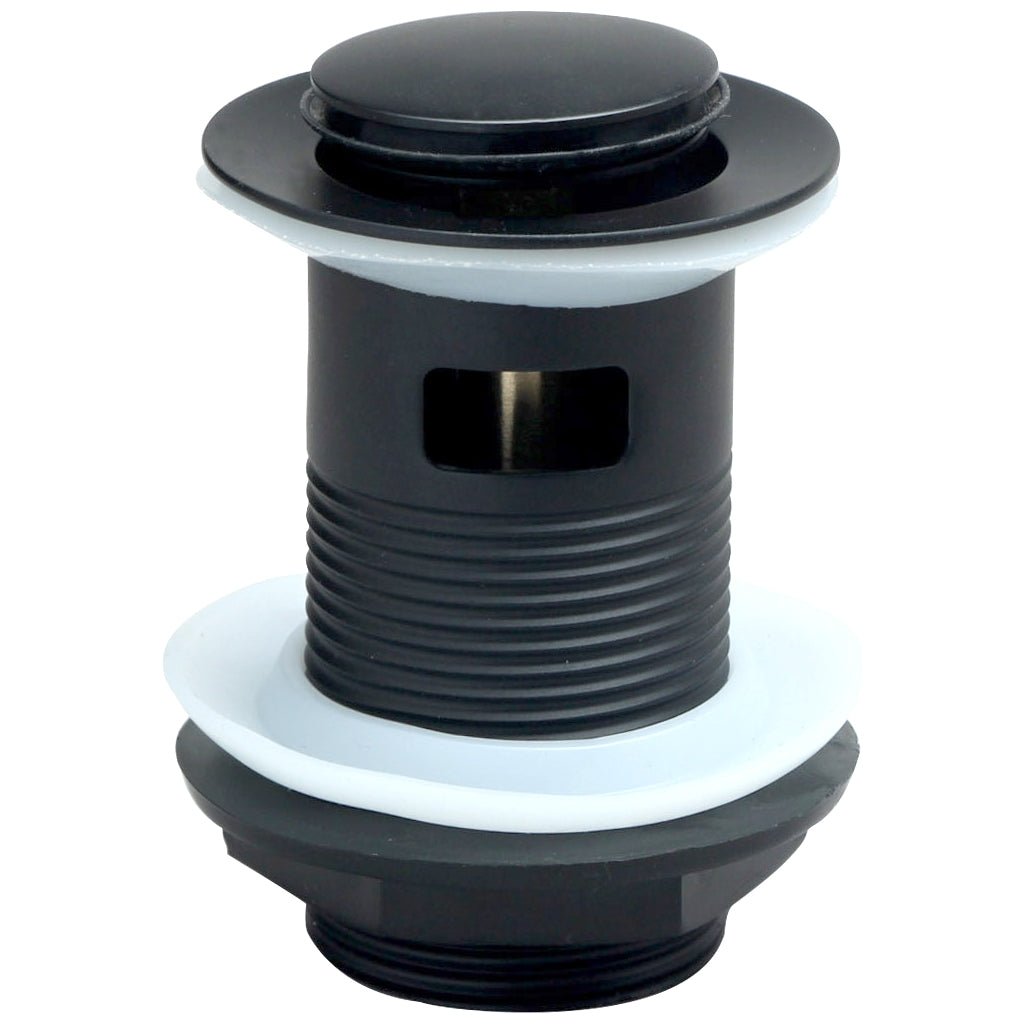 Scudo Round Slotted Sprung Basin Waste - Black - BLACK098 - TAP 'N' SHOWER