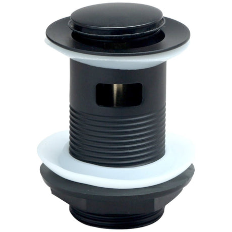 Scudo Round Slotted Sprung Basin Waste - Black - BLACK098 - TAP 'N' SHOWER