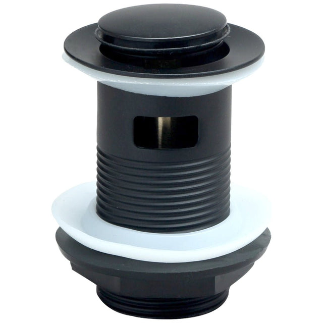 Scudo Round Slotted Sprung Basin Waste - Black - BLACK098 - TAP 'N' SHOWER