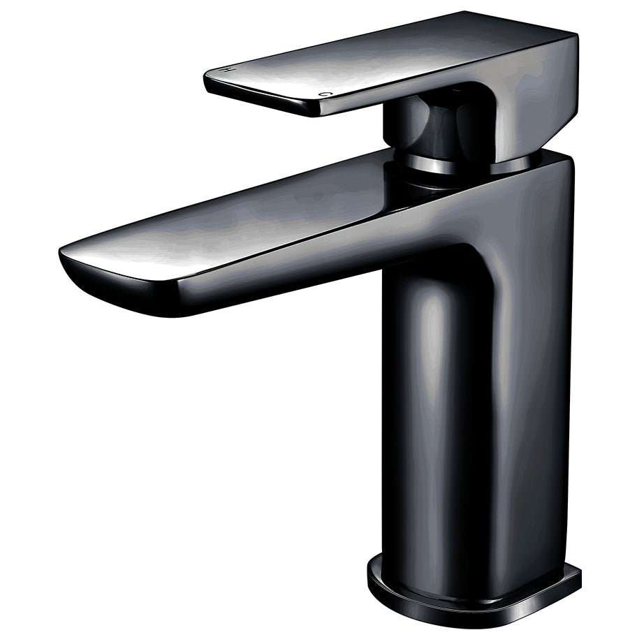 Scudo Muro Mono Basin Mixer Tap in matte black with single-handle design and sleek modern finish