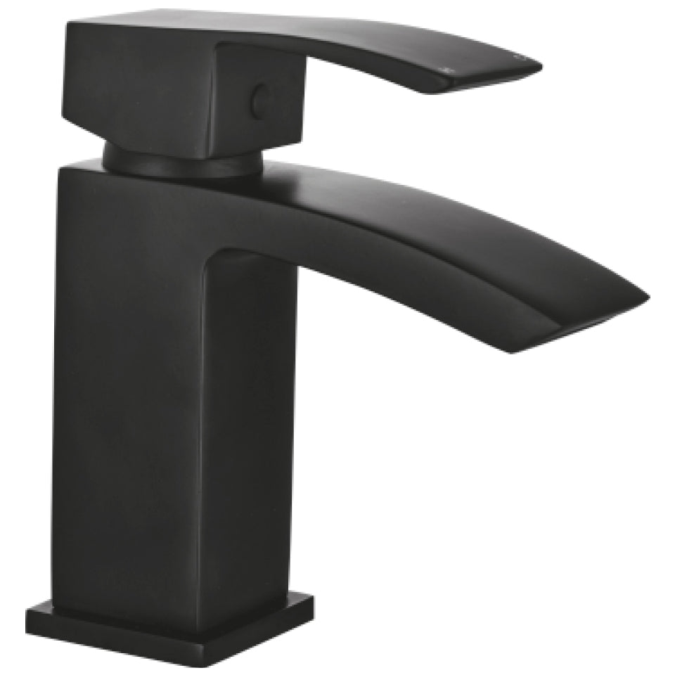 Scudo Descent Mono Basin Mixer Tap - Matt Black - BLACK251ORBL - TAP 'N' SHOWER