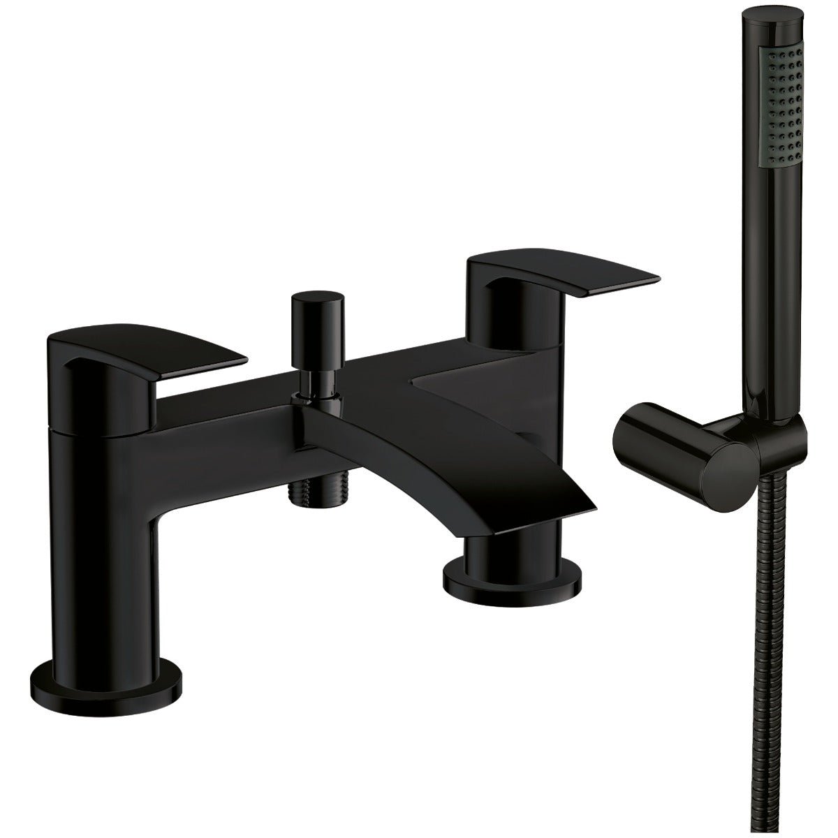 Scudo Belini Deck Mounted Bath Shower Mixer - Matt Black - BLACK260ORBL - TAP 'N' SHOWER