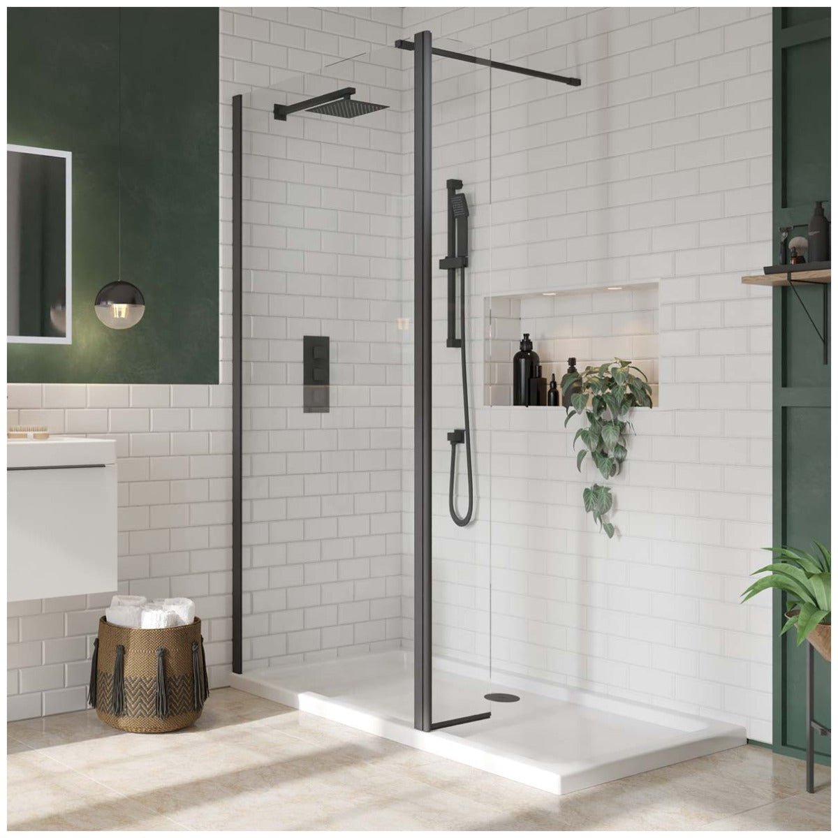 Scudo S8 Black Flipper Panel 8mm Clear Glass - BLACKFLIPPER - TAP 'N' SHOWER