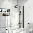Scudo S6 Radius Bath Screen 6mm 800x1400mm - Black - BLACKSCREEN010 - TAP 'N' SHOWER