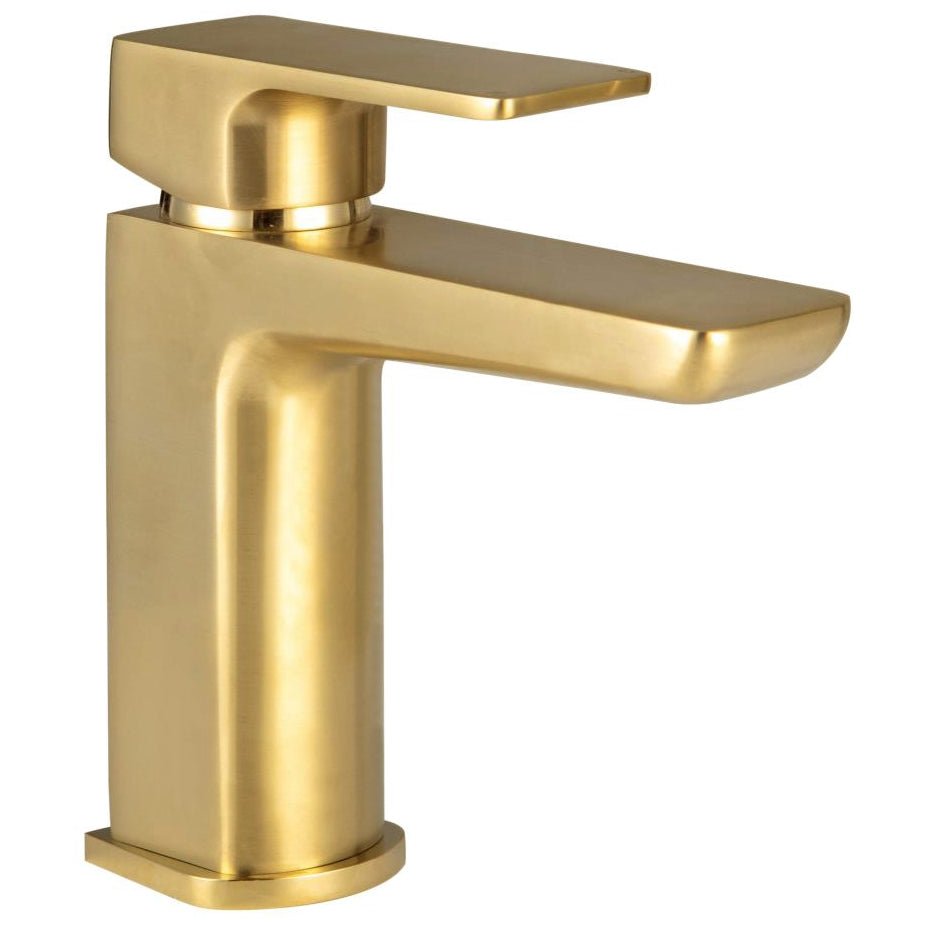 Scudo Muro Mono Basin Mixer Tap - Brushed Brass - BR - BRASS241 - TAP 'N' SHOWER