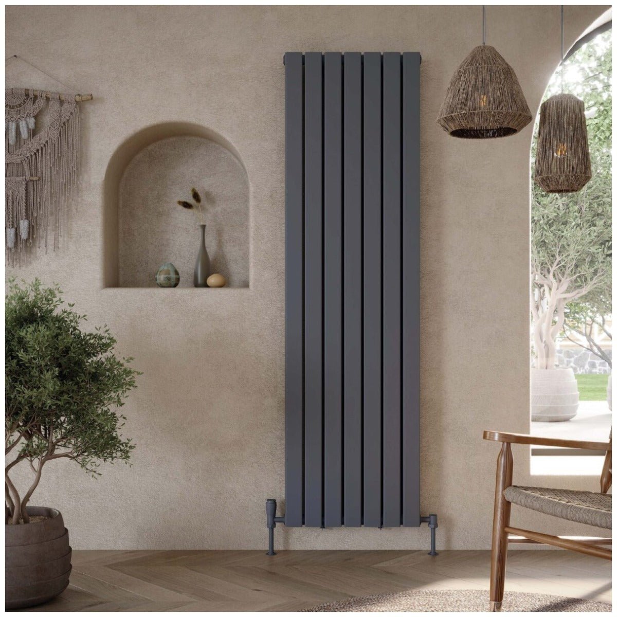 Scudo Bravo Double Designer Radiator 1600 x 544mm - White - BRAV1600 - 54D - W - TAP 'N' SHOWER