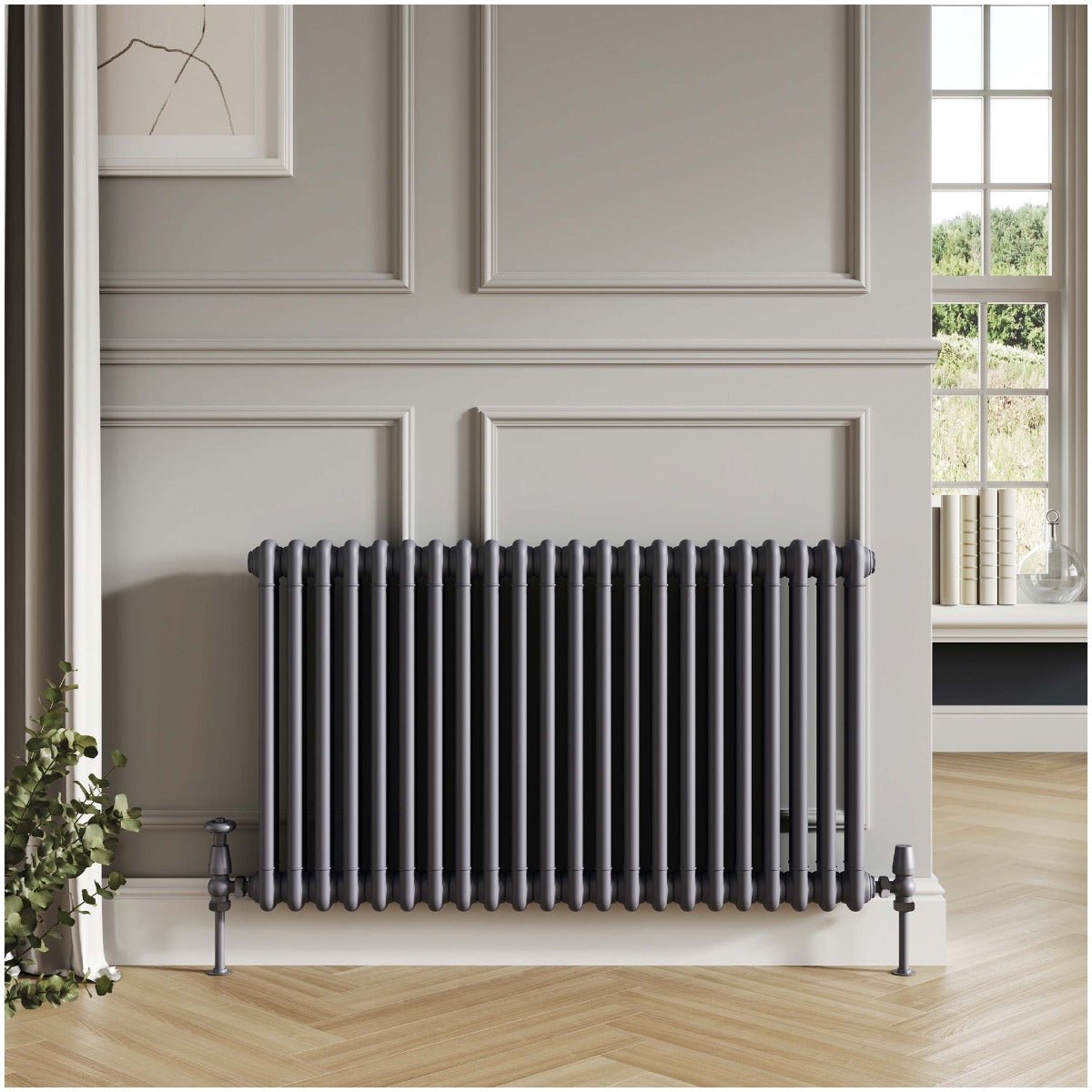 Scudo 2 Column Horizontal Designer Radiator 600 x 830mm - Anthracite - COL - 2 - 60 - 83 - A - TAP 'N' SHOWER