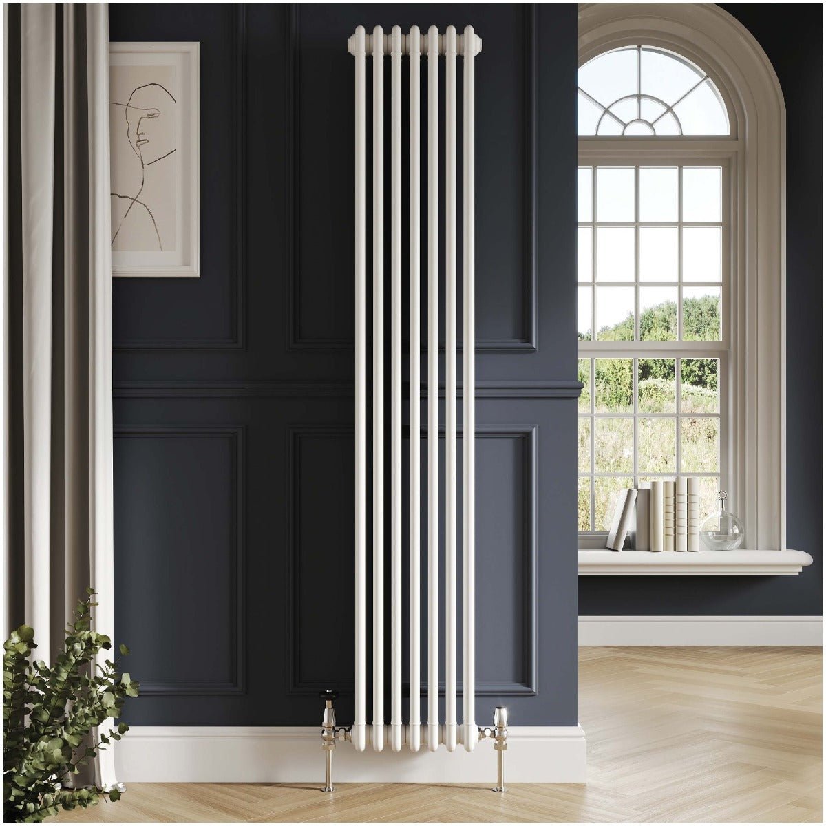 Scudo 3 Column Vertical Designer Radiator 1800 x 335mm - White - COL - 3 - 180 - 34 - W - TAP 'N' SHOWER