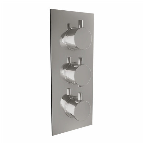 Scudo Triple Oval Handle 2 Outlet Concealed Shower Valve - Chrome - CONCEALED004 - TAP 'N' SHOWER
