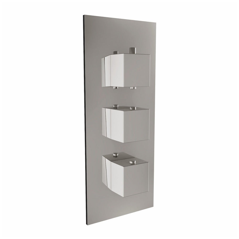 Scudo Triple Square Handle 3 Outlet Concealed Shower Valve - Chrome - CONCEALED007 - TAP 'N' SHOWER