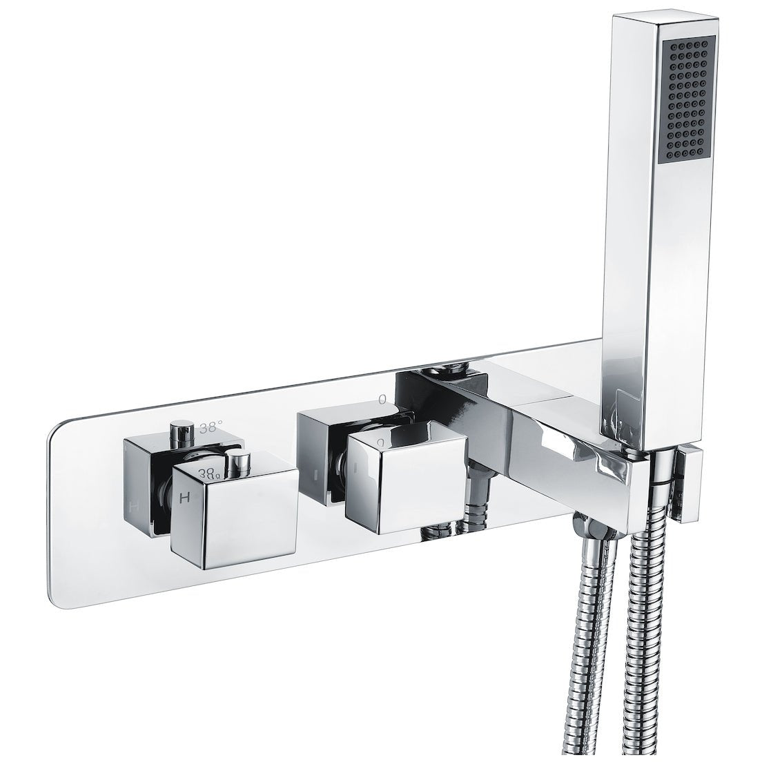 Scudo Square Handle 2 Outlet Concealed Shower Valve with Diverter - CONCEALED010 - TAP 'N' SHOWER