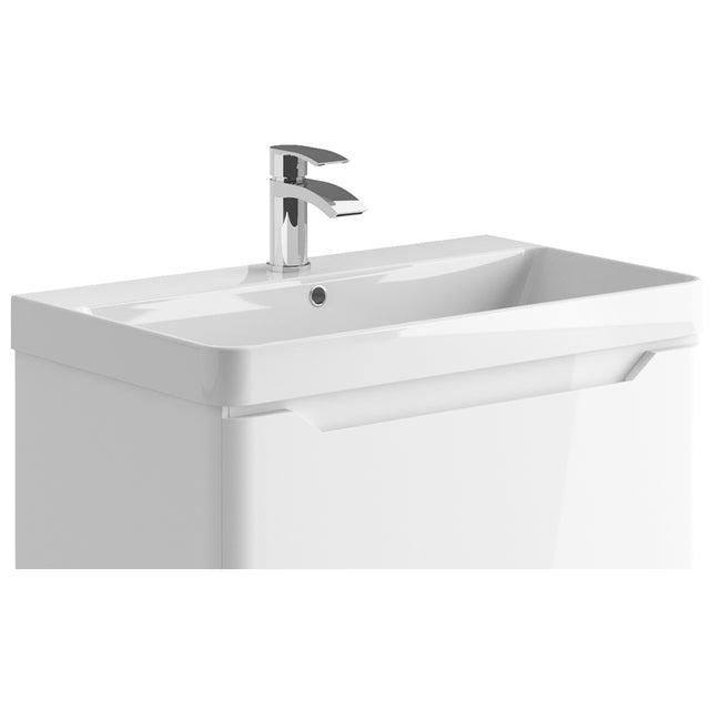 Scudo Deep Basin 800mm - Gloss White - DEEP800 - TAP 'N' SHOWER