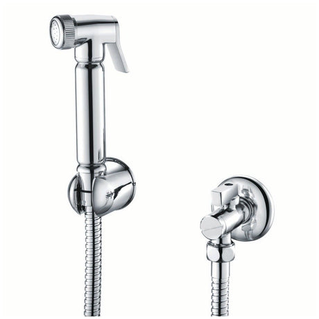 Scudo Douche Handset Flexi Holder and Oulet Elbow - Chrome - DOUCHE002L - TAP 'N' SHOWER