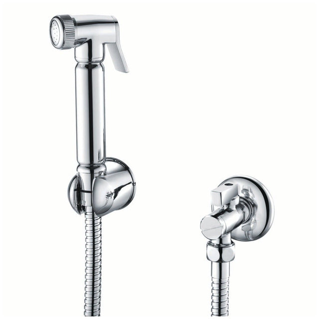 Scudo Douche Handset Flexi Holder and Oulet Elbow - Chrome - DOUCHE002L - TAP 'N' SHOWER