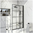 Scudo S6 Grid Bath Screen - Black - GRIDBATHSCREEN - TAP 'N' SHOWER